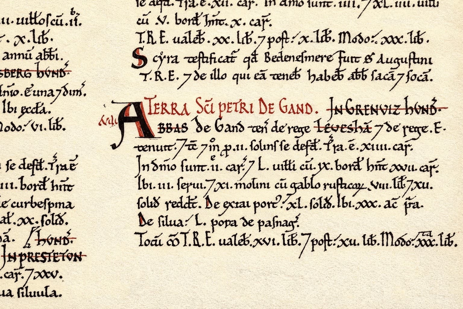 The Domesday Book entry for Lewisham (Levesham)