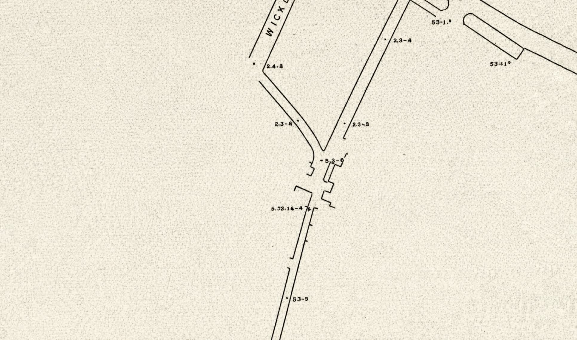 Ordnance Survey skeleton plan showing Manor Farm, 1848–51
