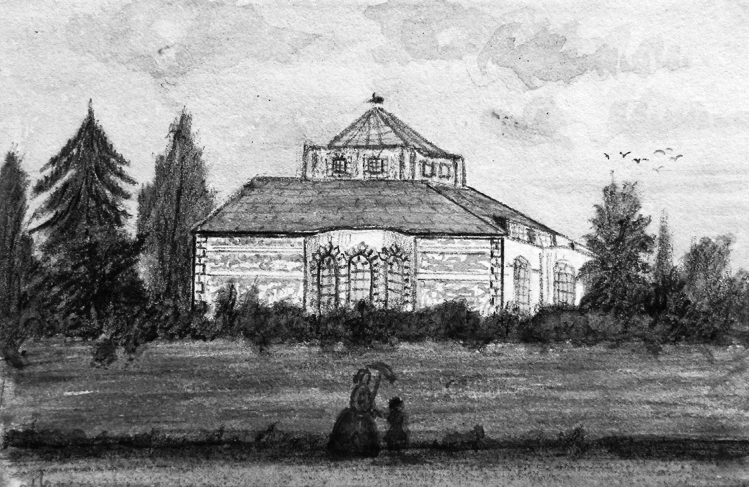 Frederick Ashford watercolour of Stone House from about 1858