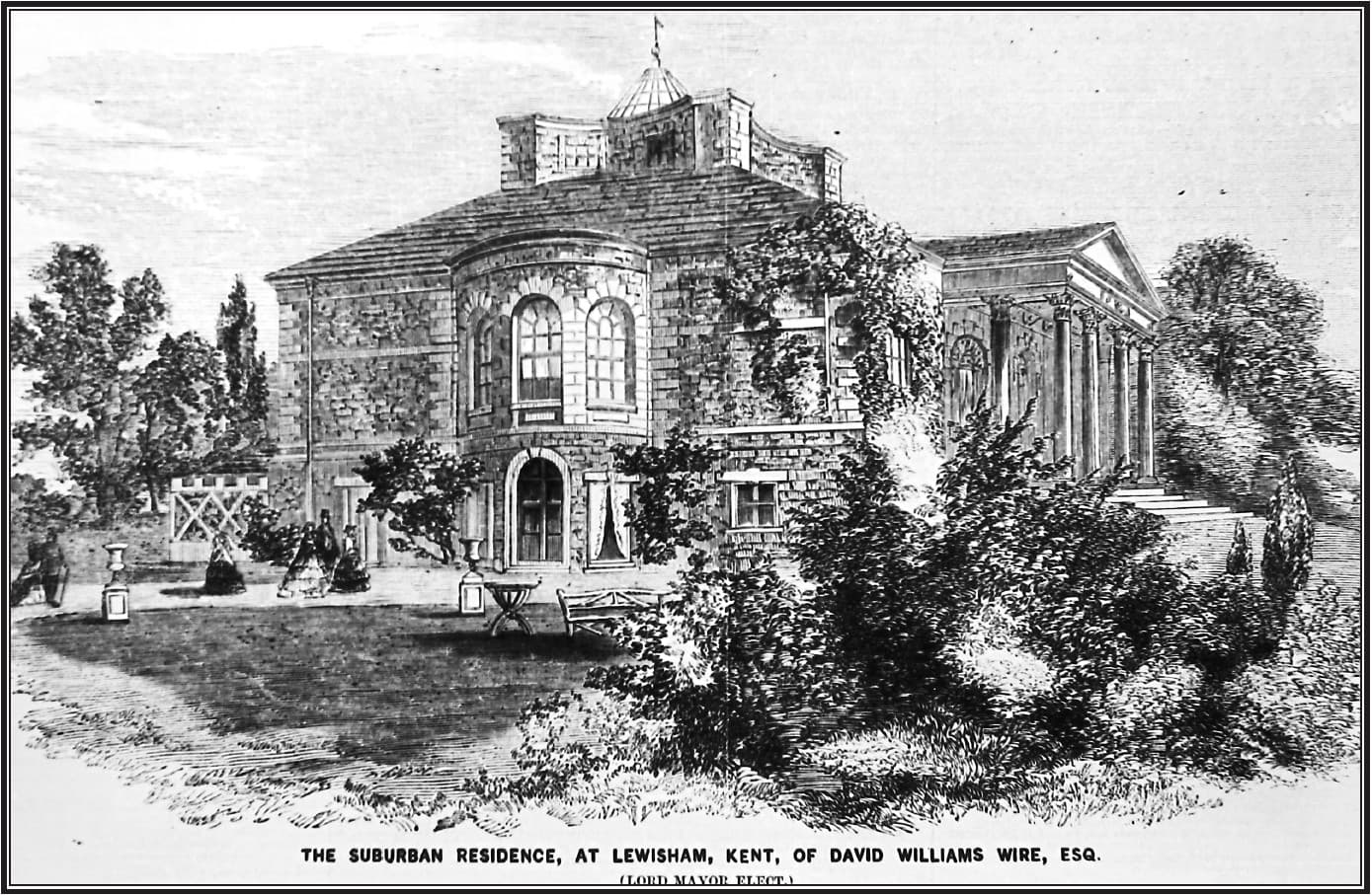 The Suburban Residence at Lewisham, showing Stone House and its grounds in the mid nineteenth century